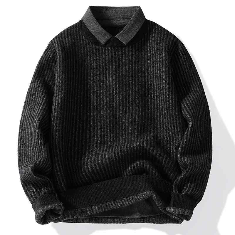 メンズ 流行り物 服 成人男性用 オシャレ 分かりやすい 成年者 かっこいい 表どおり  如何様物 背広 スウェーター プルオーバー 色合い シェニール 朦々たる 編み物 韓国表現スタイル か細い