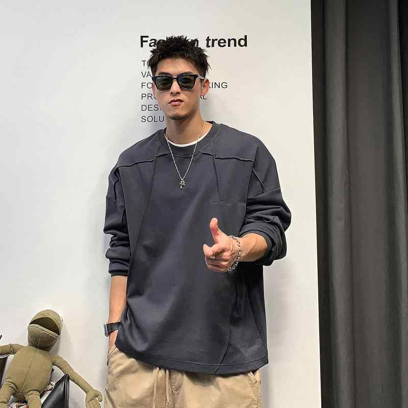 秋 冬 コーデ メンズ 服 分かりやすい 流行り物 オシャレ 成年者 かっこいい 途轍も無い大きさ 表どおり 成人男性服 ハイエンド トレーナー ボンネット ラウンドのど頚 心地よい 無地 トップス