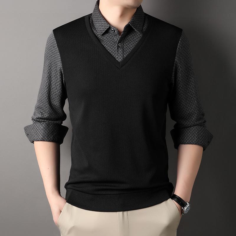 メンズ 流行り物 服 成人男性用 オシャレ 分かりやすい 成年者 かっこいい 表どおり  商行為 心地好い プルオーバー 色つや まがい物 背広 背広 長袖 プルオーバー ゆったり 編み物 座標軸輪っか