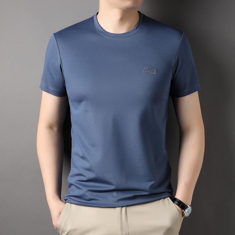 メンズ ファッション 服 男性用 オシャレ シンプル 大人 かっこいい ストリート 冷感 コットン 半袖 Tシャツ ラウンドネック クール ハーフスリーブ モダール 無地 トップス