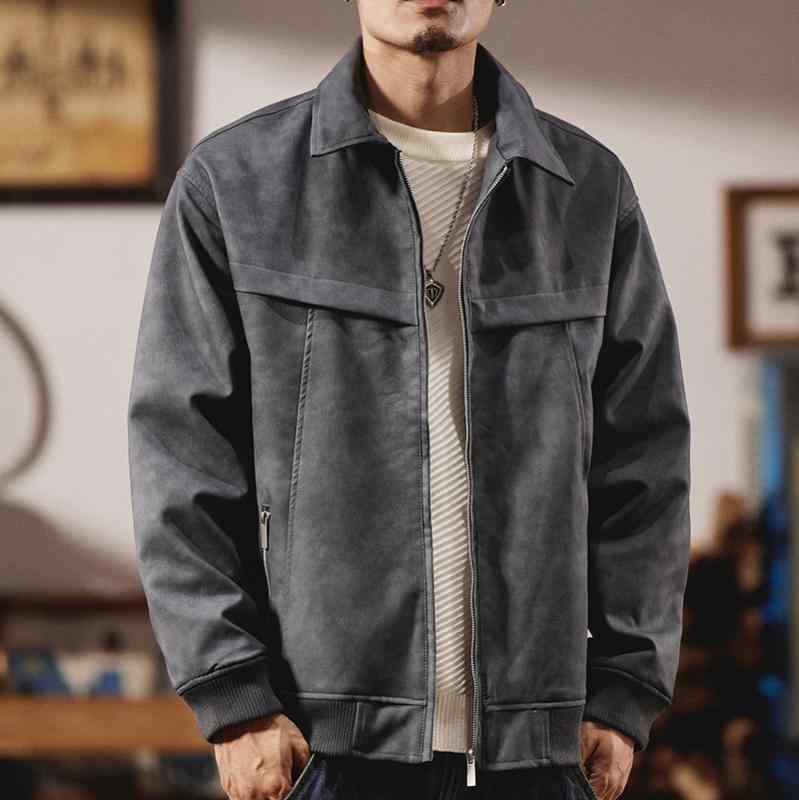 秋 冬 コーデ メンズ 服 シンプル ファッション オシャレ 大人 かっこいい 大きいサイズ ストリート 紳士服 PU エコ レザーワーク ジャケット アメリカン レトロ カジュアル バイク