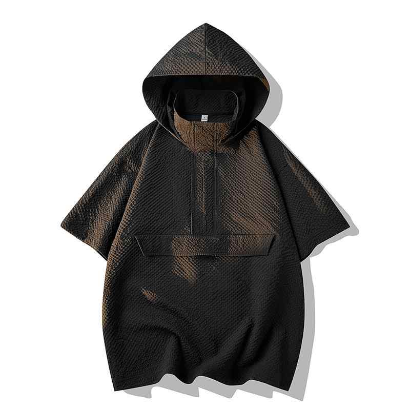 メンズ ファッション 服 男性用 オシャレ シンプル 大人 かっこいい ストリート  フード付き 半袖 Tシャツ サマー スーツ スウェットシャツ