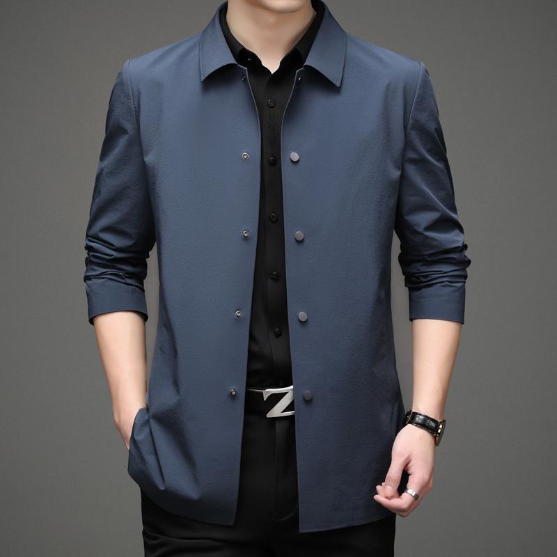 メンズ ファッション 服 男性用 オシャレ シンプル 大人 かっこいい ストリート ハイエンド シームレス ウィンドブレーカー ミドル丈 大きいサイズ コート ビジネス カジュアル 薄手 ジャケット
