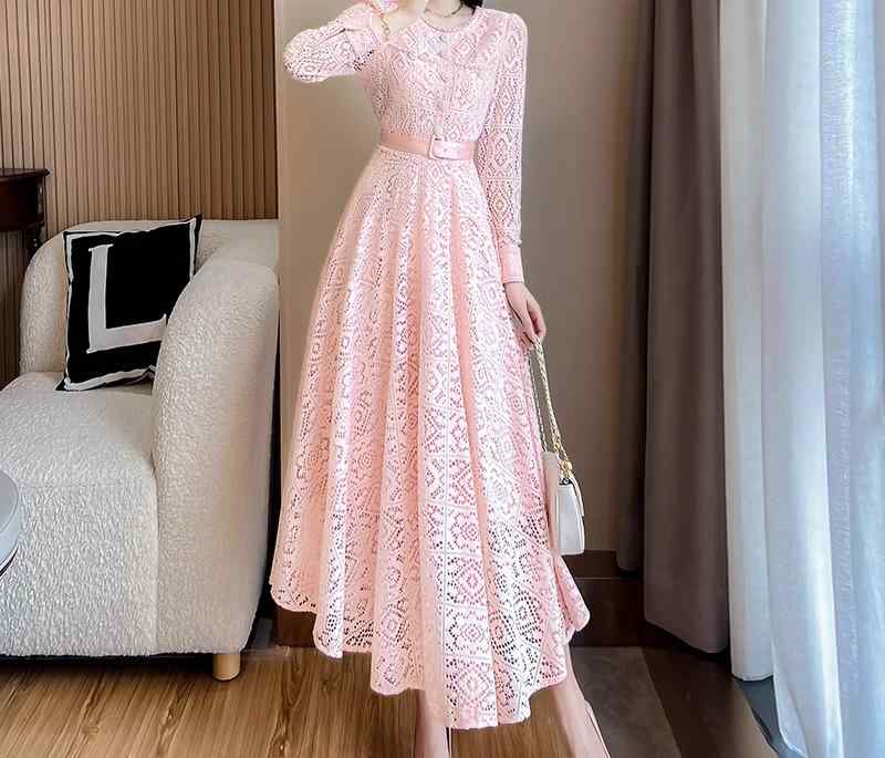 レディース 流行り物 服 オシャレ カワイイ 分かりやすい 成年者カワイイ 気が大きい大きさ フレンチ スピード競技 お召しもの サクラ色 夕まぐれお召しもの ロング スコート
