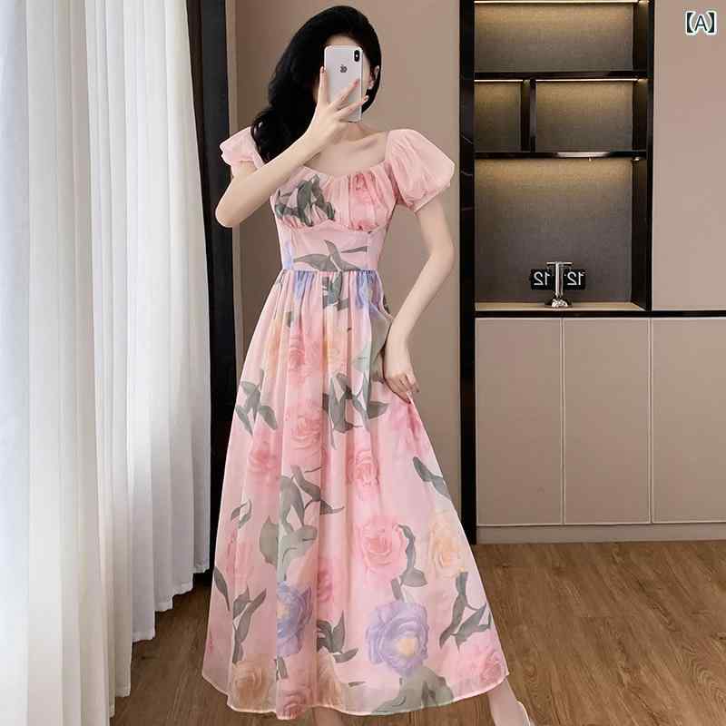 レディース 流行り物 服 オシャレ カワイイ お上さん用 分かりやすい 成年者カワイイ 気が大きい大きさ お上さん服 フレンチ 花柄 お召しもの 夏 表現スタイル か細い ハイエンド 軽さ ハイエンド ロング スコート