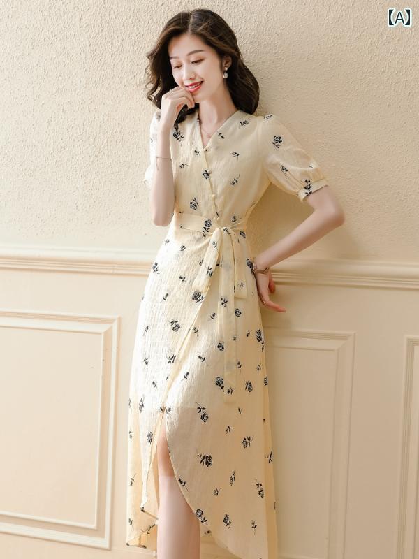 レディース ファッション 服 オシャレ カワイイ 女性用 シンプル 大人カワイイ 大きいサイズ 婦人服 シフォン ドレス 夏 スタイル フローラル ロイヤル 軽量 スタイル ウエスト スリム ロング スカート｜リコット