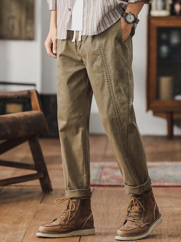 秋　冬 コーデ メンズ 服 シンプル ファッション オシャレ 大人 かっこいい 大きいサイズ ストリート 紳士服 アメリカン レトロ ハイエンド カジュアル パンツ ストレート コットン アウトドア ワークウェア