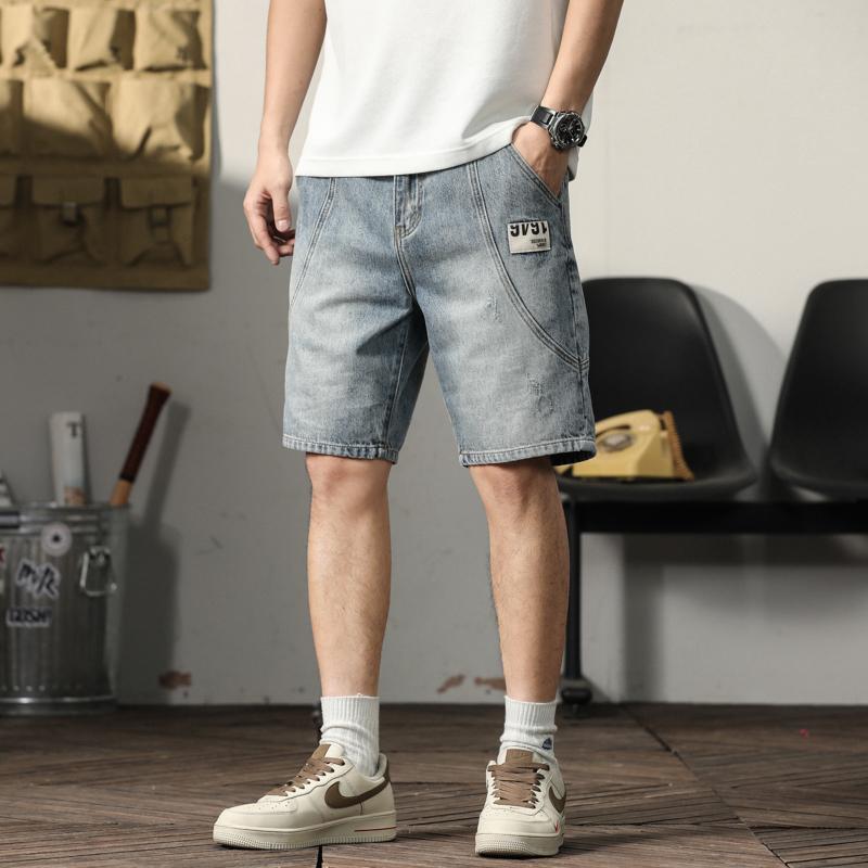 メンズ ファッション 服 男性用 オシャレ シンプル 大人 かっこいい ストリート アメリカン ワークウェア デニムパンツ サマー 薄手 ミドル丈 パンツ ライト カラー ブリーチーズ|リコット
