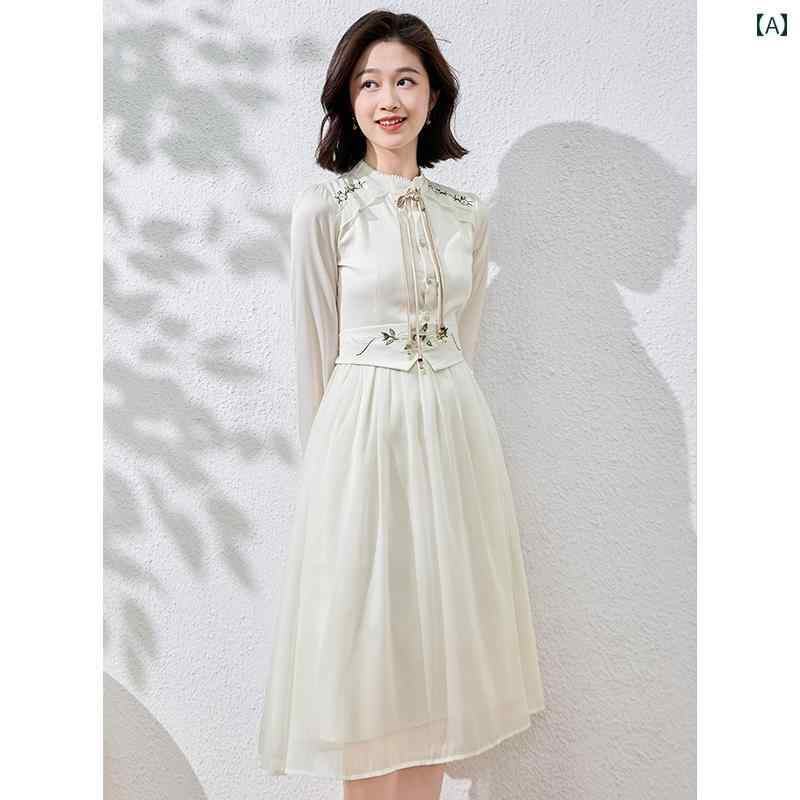 レディース ファッション 服 オシャレ カワイイ 女性用 シンプル 大人カワイイ 大きいサイズ 婦人服 セット 刺繍 ハイエンド スリム ドレス｜リコット 8,605円