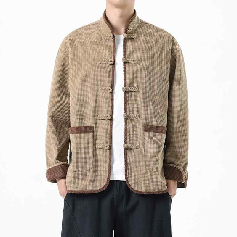メンズ 流行り物 成人男性服  上衣 成人男性用 レトロ 秋 冬 中層 生あたたかい フリース ラインドライブ 綿織物混紡紡 照明ランプ色つや 名取り草 隠し 心地よい 普段使い走り 通い