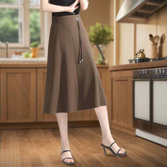 秋コーデ レディース ファッション 女性用 洋ナシ形 ドレープスカート Aライン スカート スリム