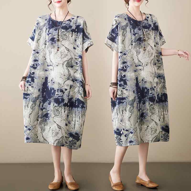 秋コーデ レディース ファッション 女性用 コットン リネン ドレス ゆったり スリム 女性用 スタイル ｜リコット