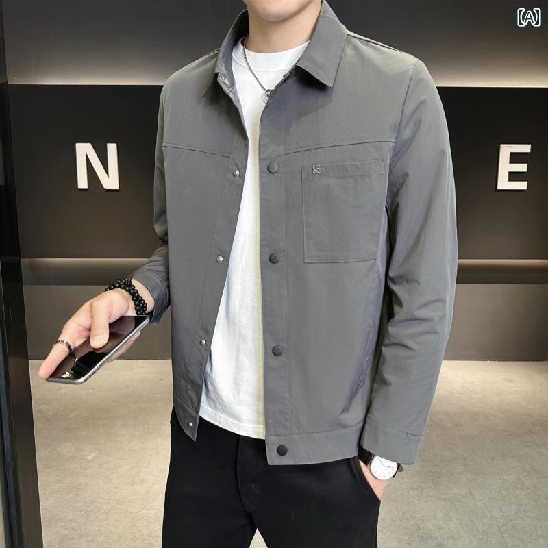 メンズ ファッション 服 男性用 オシャレ シンプル 大人 かっこいい ストリート ジャケット 快適 韓国スタイル カジュアル ジャケット 服