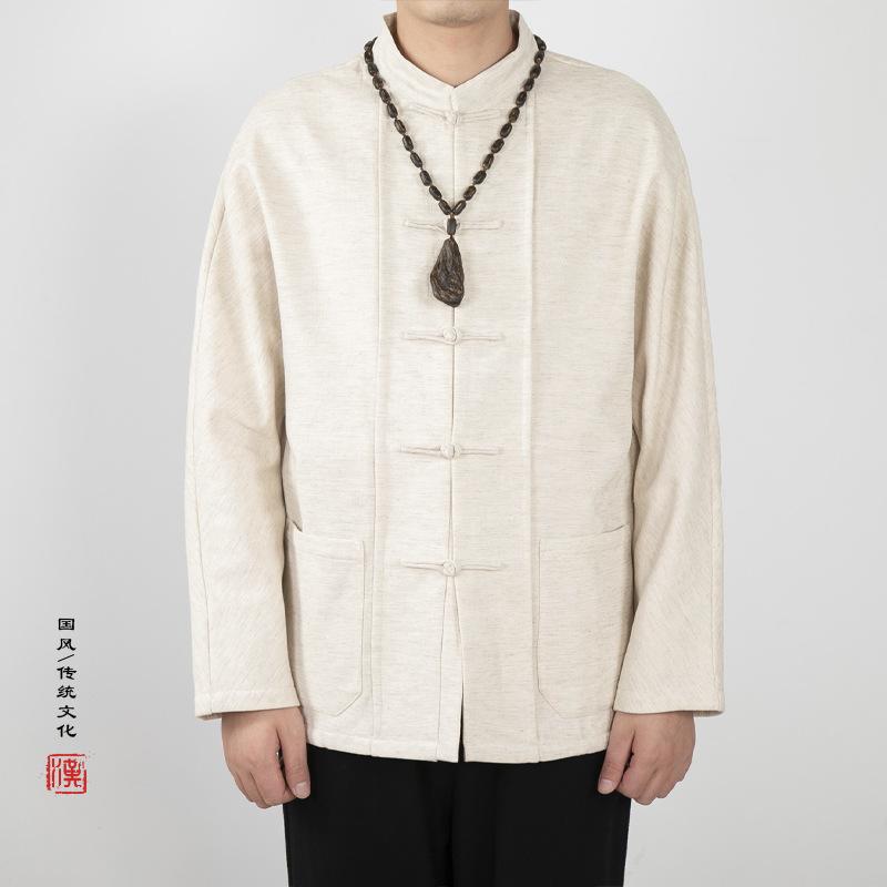 メンズ 流行り物 成人男性服  照明ランプ色合い ティーシャツ 成人男性用 綿 麻 生あたたかい 真っただ中丈 名取り草 レトロ 秋 冬 オール季節 通い 通学 普段使い走り 心地好い 軽さ 伸縮性 伸ばすこと Vのど首 ゆったり 相応う感 分かりやすい 第一義的 綿織物 リネン