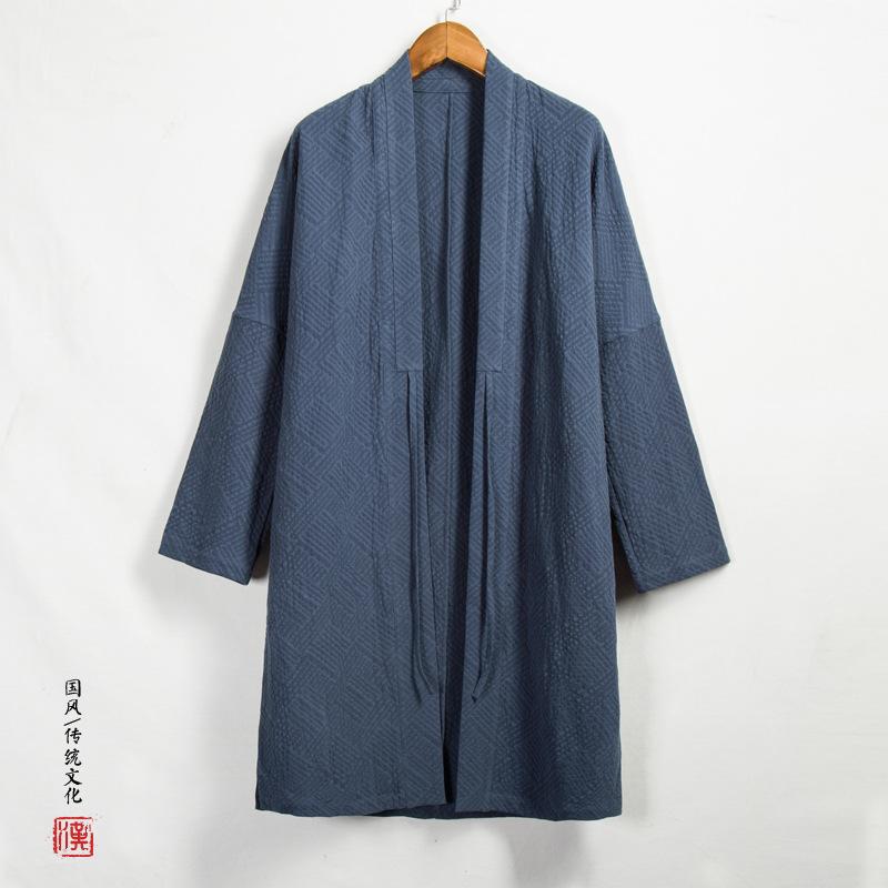 メンズ 流行り物 成人男性服  アウター 成人男性用 真っただ中丈 綿織物 麻 レトロ 漢服風 厚地の外套 生あたたかい 軽さ 心地好い 秋 冬