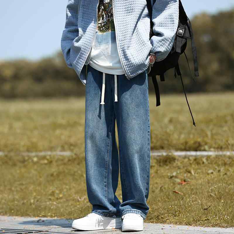 秋　冬 コーデ メンズ 服 シンプル ファッション オシャレ 大人 かっこいい 大きいサイズ ストリート 紳士服 アメリカン ストリート イエロー ジーンズ パンツ ワイド レッグ カジュアル