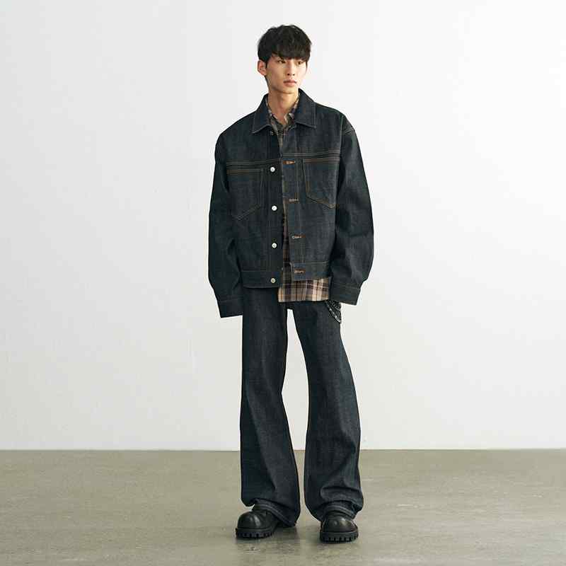 メンズ ファッション 服 男性用 オシャレ シンプル 大人 かっこいい ストリート ゆったり デニムジャケット
