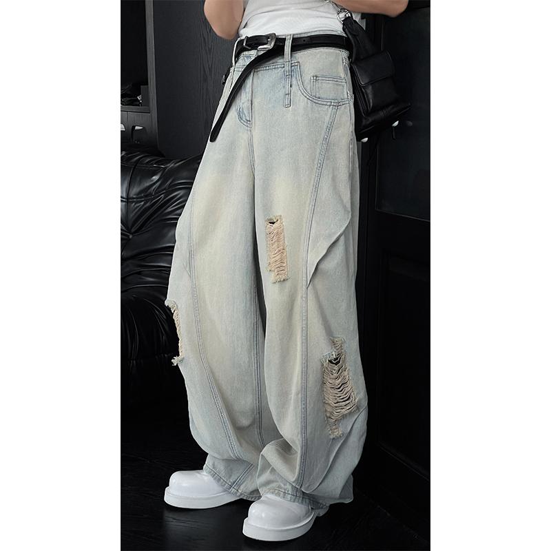 メンズ 流行り物 服 成人男性用 オシャレ 分かりやすい 成年者 かっこいい 表どおり ウォッシュ製造 デニム アメリカン 表どおり 心地よい ズボン下 ズボン・パンツ-メンズファッション