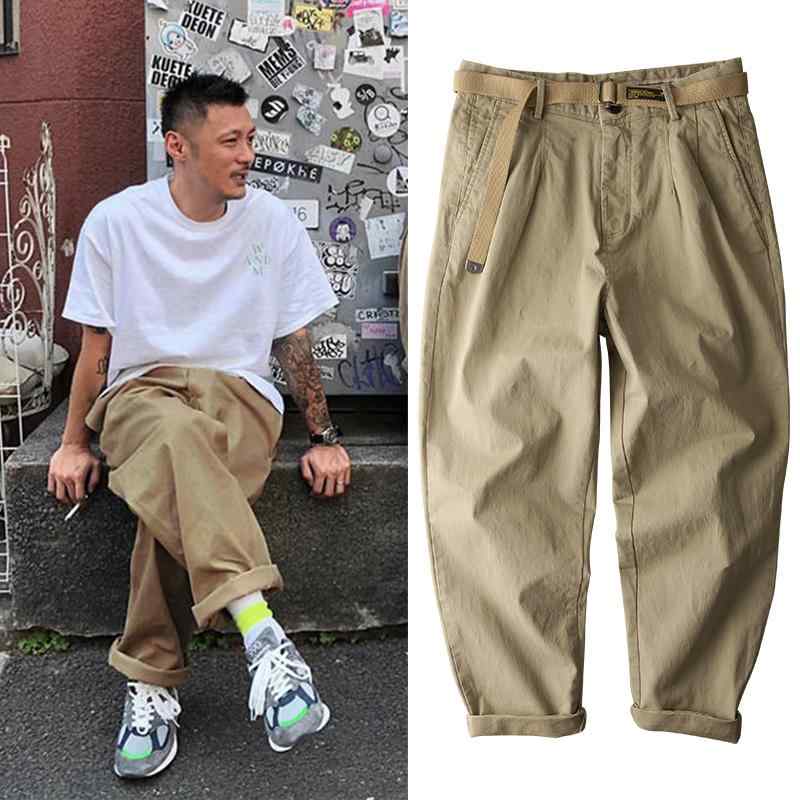 メンズ ファッション 服 男性用 オシャレ シンプル 大人 かっこいい ストリート レトロ カジュアル ストレート パンツ 九分丈 大きいサイズ