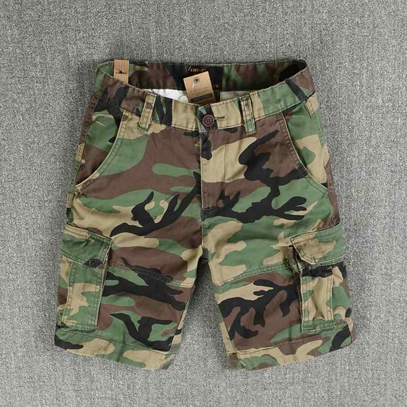 メンズ ファッション 服 男性用 オシャレ シンプル 大人 かっこいい ストリート 迷彩 ツーリング パンツ コットン スリム ストレート ウォッシュド 五分丈 レトロ カジュアル ミッド