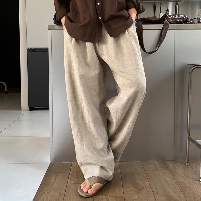 メンズ ファッション 服 男性用 オシャレ シンプル 大人 かっこいい ストリート コットンリネン パンツ 韓国スタイル ストレート カジュアル シンプル