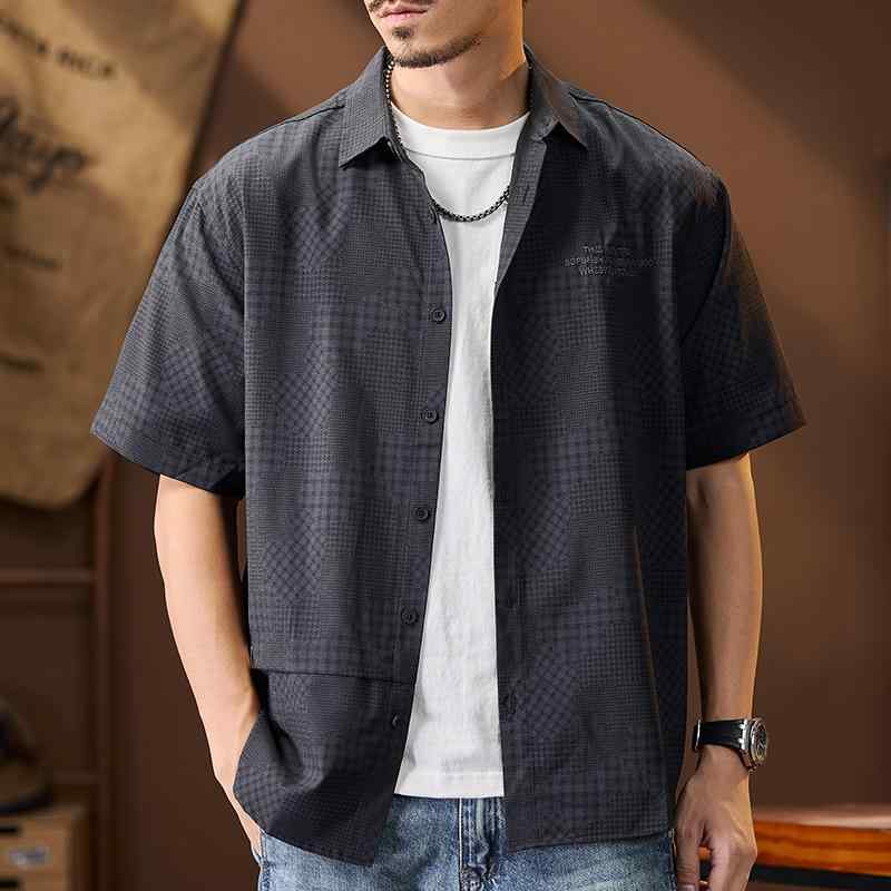 メンズ ファッション 服 男性用 オシャレ シンプル 大人 かっこいい ストリート 秋コーデ 半袖 シャツ ジャケット アメリカン カジュアル シャツ