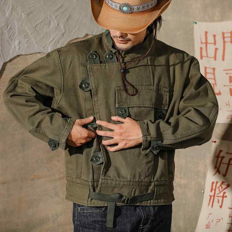 秋 冬 コーデ メンズ 服 分かりやすい 流行り物 オシャレ 成年者 かっこいい 途轍も無い大いさ 表どおり 成人男性服 ヴィンテージ ライダース 上衣 意中の女 カーキ レトロ 狩り 上衣 綿 ミリタリー緑であること 細工物上衣 コート・ジャケット-メンズファッション