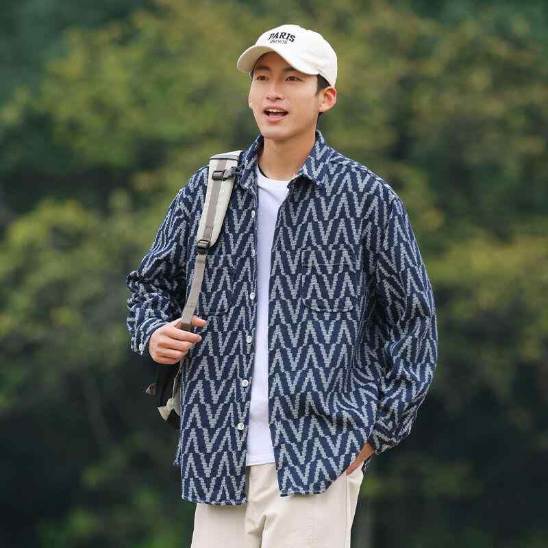 メンズ ファッション 服 男性用 オシャレ シンプル 大人 かっこいい ストリート コーデ カジュアル トップス ストライプ 花柄 長袖 シャツ 大きいサイズ ゆったり ジャケット