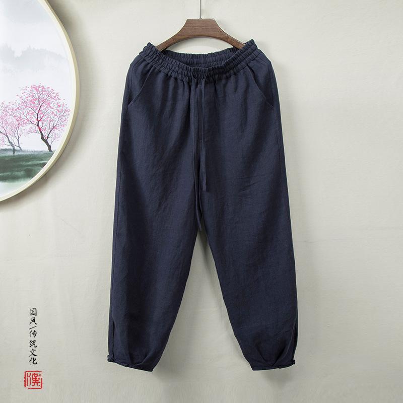 メンズ ファッション 服 男性用 オシャレ シンプル 大人 かっこいい ストリート コーデ 麻 九分丈 ズボン メンズ ミャンマー ゆったり 風 ワイド レッグ パンツ 綿 カジュアル 夏 紳士服