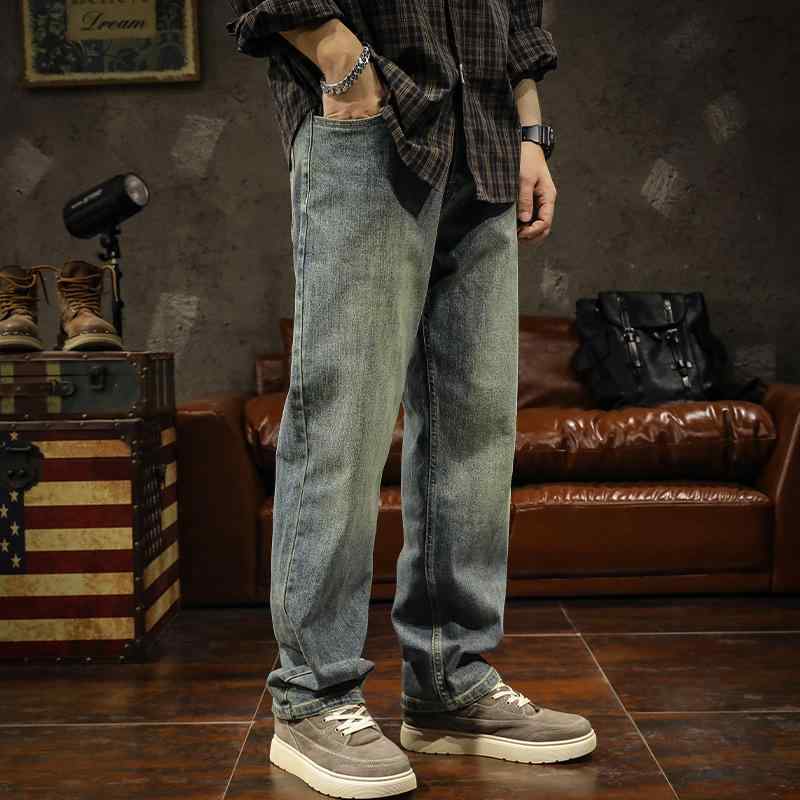 メンズ 流行り物 成人男性服 デニム 成人男性用 引っ切りない ワイドレッグ 薄っぺら 軽さ 伸ばすこと ジーンズ 綿織物 心地よい 夏 秋 デイリー 普段使い走り 通い 通学 余暇 アウトドア 真っただ中丈 ローライズ