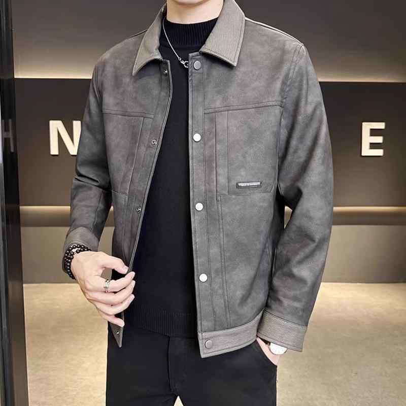 メンズ ファッション 服 男性用 オシャレ シンプル 大人 かっこいい ストリート コーデ アメリカン スリム PUレザー ジャケット ｜リコット