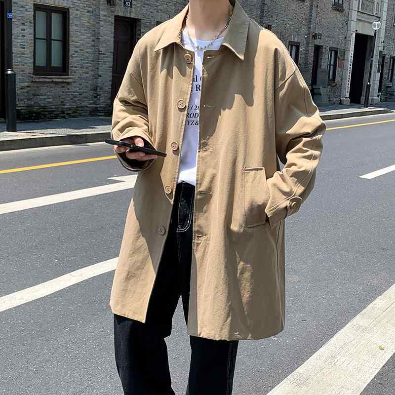 メンズ 流行り物 服 成人男性用 オシャレ 分かりやすい 成年者 かっこいい 表どおり コーデ  真っただ中丈 トレンチ 厚地の外套 心地好い 厚地の外套 上衣 綿