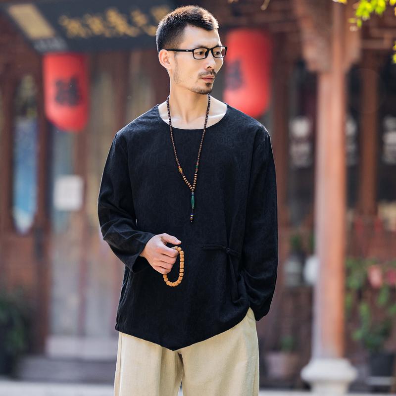 メンズ ファッション 服 男性用 オシャレ シンプル 大人 かっこいい ストリート コーデ 秋風 メンズ 長袖 ボタン T シャツ い サイズ レトロ エスニックトップス 6,474円