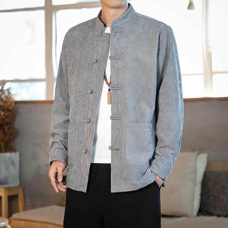 メンズ ファッション 服 男性用 オシャレ シンプル 大人 かっこいい ストリート コーデ 唐装 コーデュロイ シャツ ジャケット レトロ スーツ コート