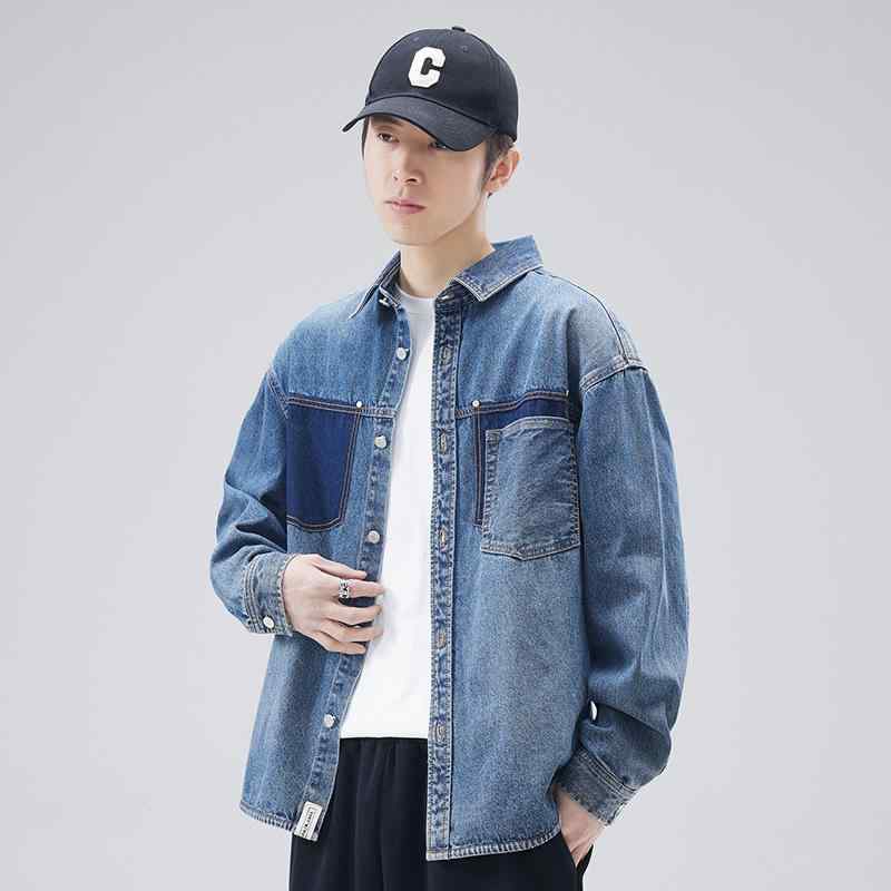 メンズ 流行り物 成人男性服 上衣 成人男性用 ジーンズ 厚地の外套 ロング丈 ゆったり 影ぼうし 照明ランプ色つや プルオーバー トップス 余暇 心地よい 分かりやすい 隠し 名取り草 前 軽さ 伸縮性 伸ばすこと 通い 普段使い走り アウトドア