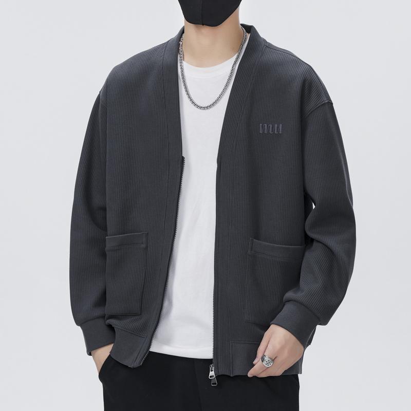 秋 冬 コーデ メンズ 服 分かりやすい 流行り物 オシャレ 成年者 かっこいい 途轍も無い大きさ 表どおり 成人男性服 編み物ジレー 上衣 アウター ソリッドカラー 心地よい Vのど頚 トップス