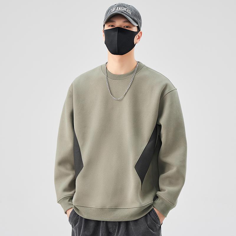 秋 冬 コーデ メンズ 服 分かりやすい 流行り物 オシャレ 成年者 かっこいい 気が大きい大きさ 表どおり 成人男性服 ラウンドのど首 トレーナー 長袖 ティーシャツプルオーバー トップス