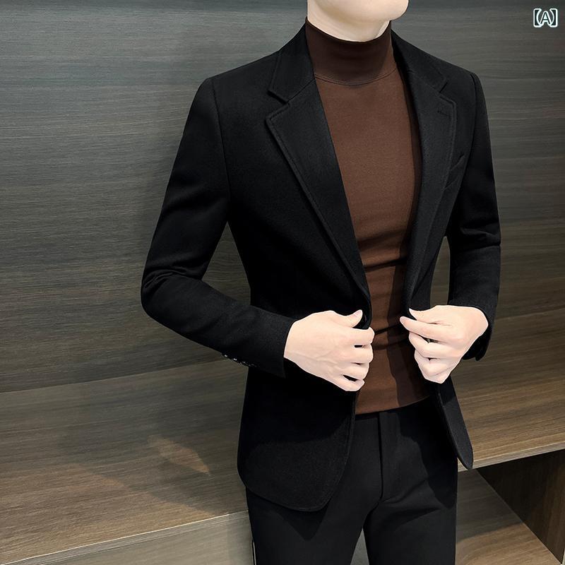メンズ 流行り物 服 成人男性用 オシャレ 分かりやすい 成年者 かっこいい 表どおり 羊毛スポーツジャケット 羊毛 心地よい 背広