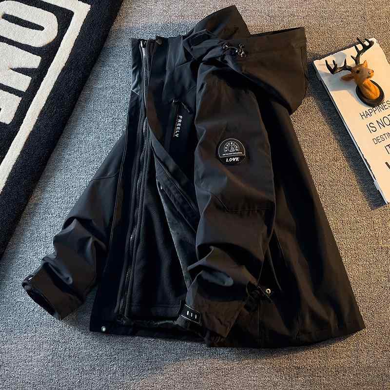 秋 冬 コーデ メンズ 服 分かりやすい 流行り物 オシャレ 成年者 かっこいい 馬鹿でかい大きさ 表どおり 成人男性服 綿 上衣 アウター 防寒 ボンネット付き添い人 パッド