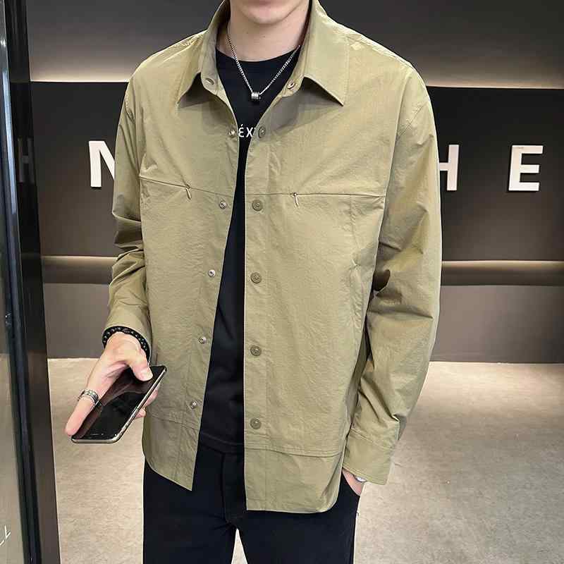 秋　冬 コーデ メンズ 服 シンプル ファッション オシャレ 大人 かっこいい 大きいサイズ ストリート 紳士服 ハイエンド 長袖 シャツ カジュアル ジャケット アウター