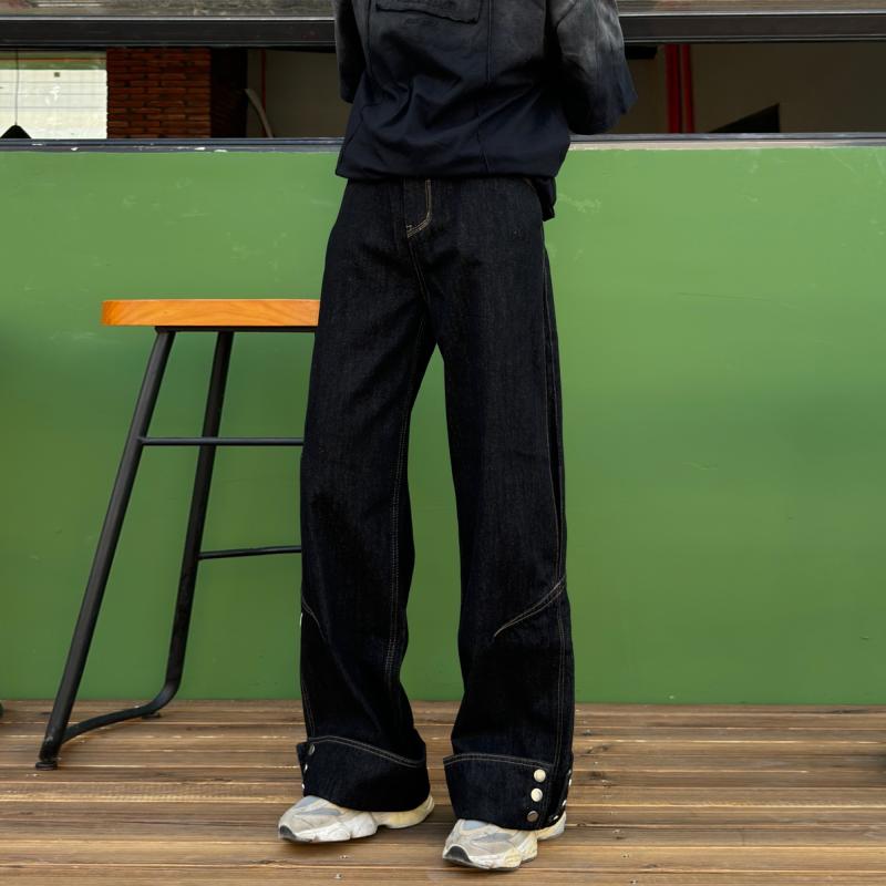 秋 冬 コーデ メンズ 服 分かりやすい 流行り物 オシャレ 成年者 かっこいい 馬鹿でかい大きさ 表どおり 成人男性服 アメリカン レトロ 折り返し デニム 引っ切り無い 広々とした レッグ 心地好い ロング ズボン下 ユニ一発やる 男女共