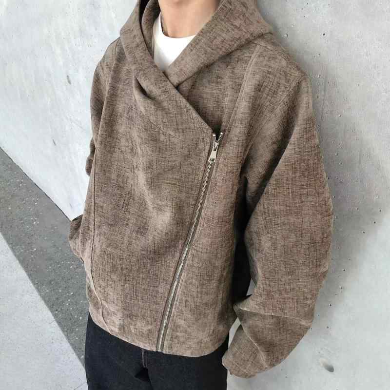 秋 冬 コーデ メンズ 服 分かりやすい 流行り物 オシャレ 成年者 かっこいい 途轍も無い大きさ 表どおり 成人男性服 アメリカン レトロ ボンネット付き添い人 斜ファスナー 上衣 ハイエンド トレーナー