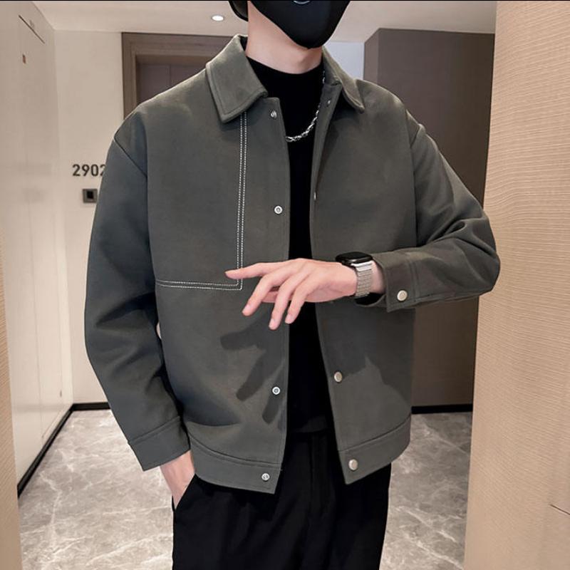 秋　冬 コーデ メンズ 服 シンプル ファッション オシャレ 大人 かっこいい 大きいサイズ ストリート 紳士服 ウール ジャケット ハイエンド コバ ステッチ カジュアル