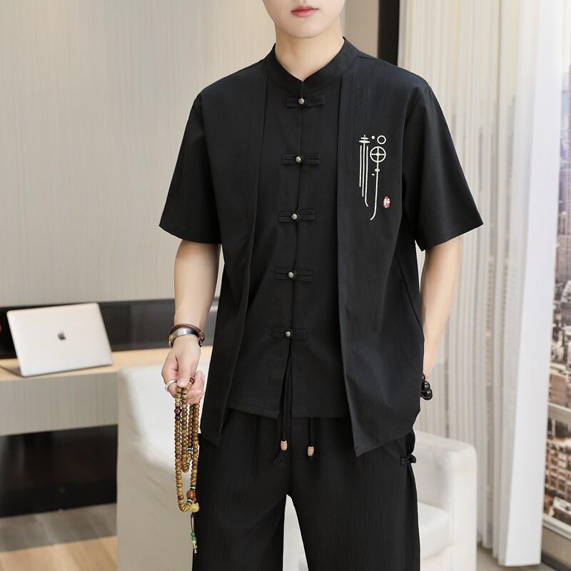 メンズ ファッション 服 男性用 オシャレ シンプル 大人 かっこいい ストリート 半袖 Tシャツ フェイクツーピース 五分袖