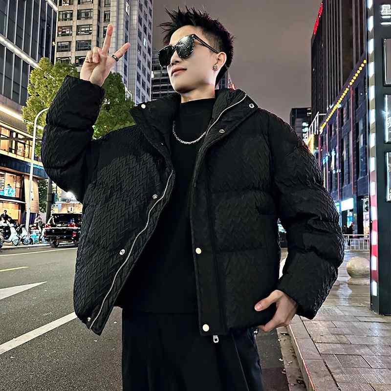 春 コーデ メンズ 用 服 シンプル ファッション オシャレ 大人 かっこいい 大きいサイズ ストリート 紳士服 ハイエンド ウォーター リップル 綿入り ジャケット スタンドカラー カジュアル ダウン