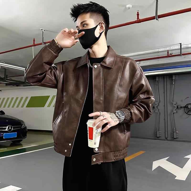 春 コーデ メンズ 用 服 シンプル ファッション オシャレ 大人 かっこいい 大きいサイズ ストリート 紳士服 レザー ジャケット ライダース スーツ アメリカン カジュアル 服