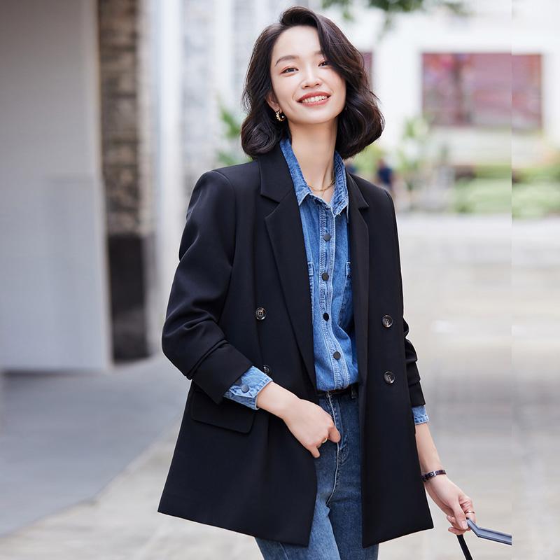 秋服 レディース ファッション オシャレ カワイイ シンプル 大人カワイイ 大きいサイズ ジャケット 単品 黒 スーツ スタイル トップス ゆったり 通勤 ウェア ジャケット ｜リコット