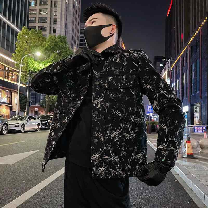 春 コーデ メンズ 用 服 シンプル ファッション オシャレ 大人 かっこいい 大きいサイズ ストリート 紳士服 フル プリント ウール ジャケット 韓国スタイル 服