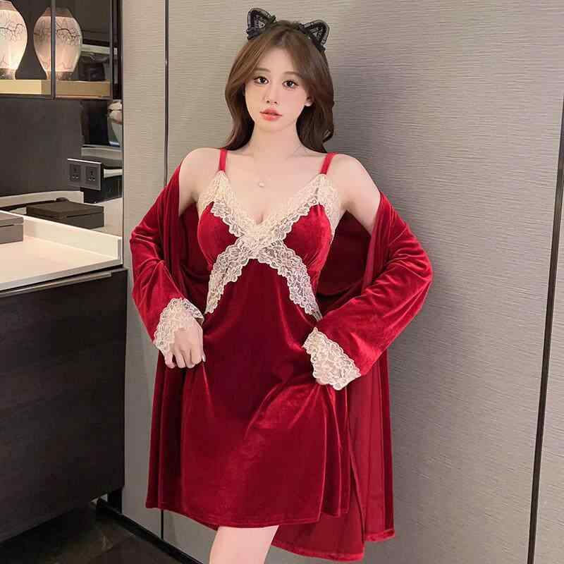 レディース 御芽出度 化粧着 ナイト爵化粧着 ゴールド 天鵞絨 レディース 愛くるしげ キャミソール パジャマ