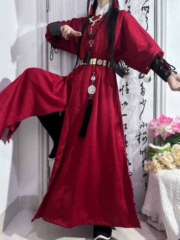 レディース 唐代 丸首 ローブ 男女兼 薄手 騎士 セット レトロ 漢服